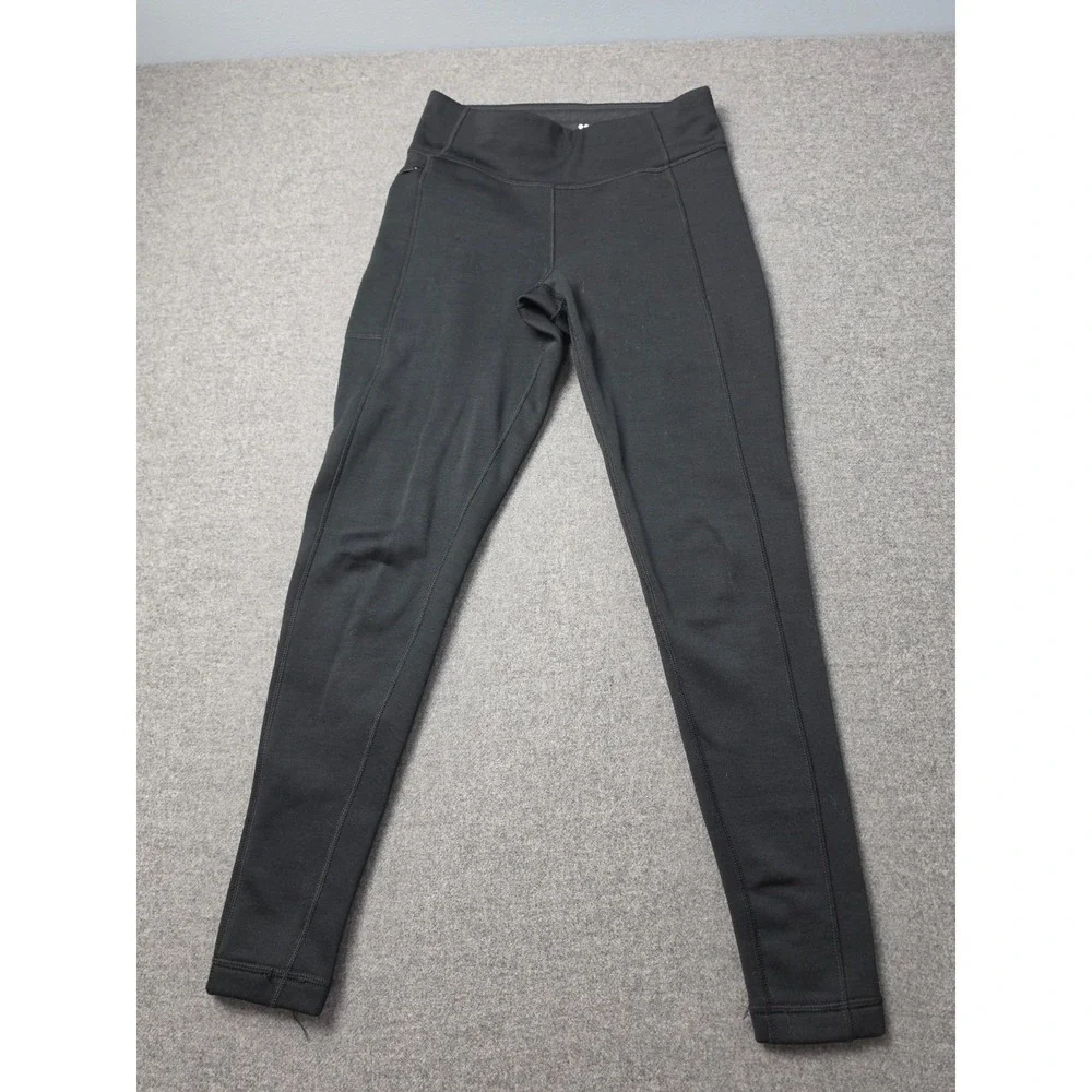 Title Nine Athletic Leggings Womens Small Black Lined Stretch Running Workout